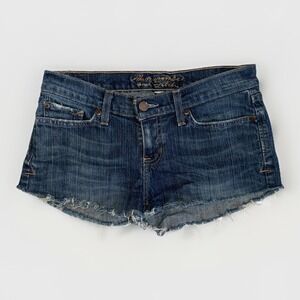 Y2K Abercrombie & Fitch Ultra Low Rise Micro Mini Jean Denim Booty Shorts Size 0